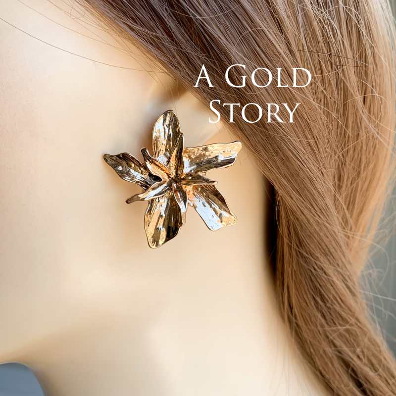 FLOWER GOLDEN EARRINGS MEDIUM