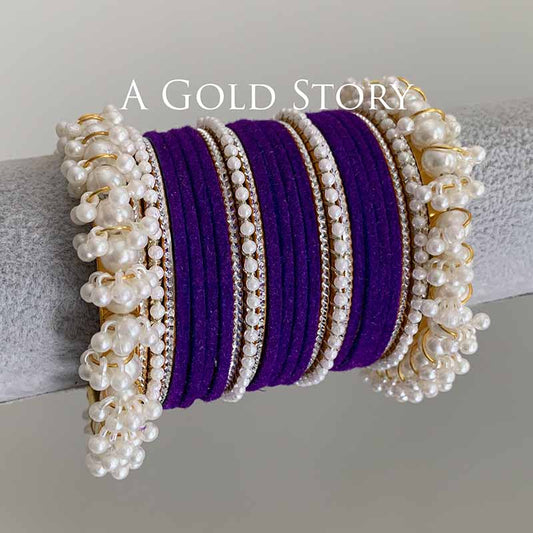 TABEER VELVET BANGLES SET LIGHT PURPLE
