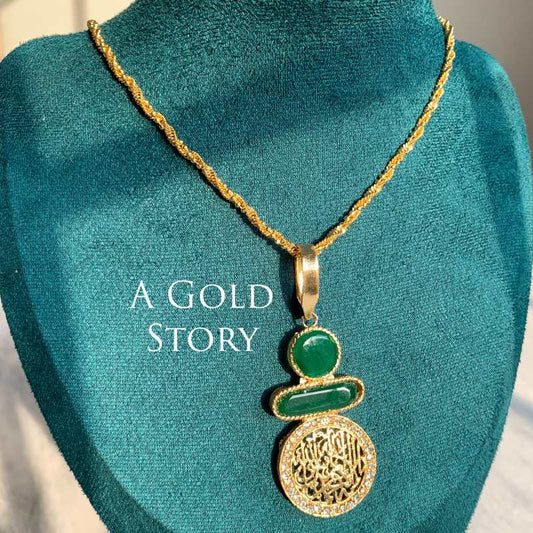 QALMA PENDANT EMERALD GREEN