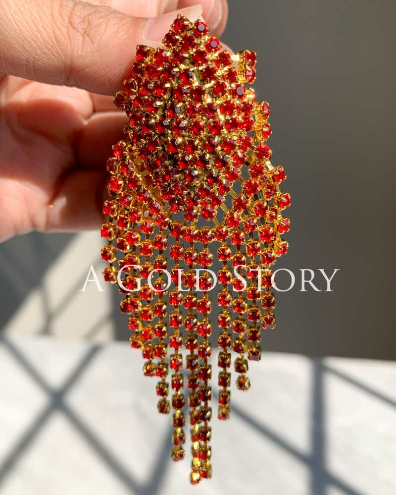 SHOWER EARRINGS RED