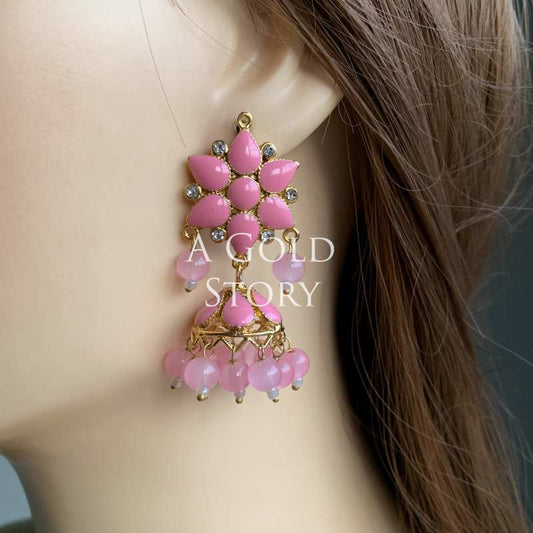 ASMARA MEENAKARI JHUMKAY PINK