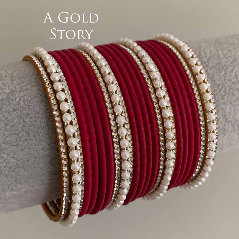 AROOBA BANGLES SET MAGENTA