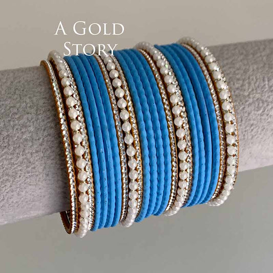 AROOBA BANGLES SET BLUE