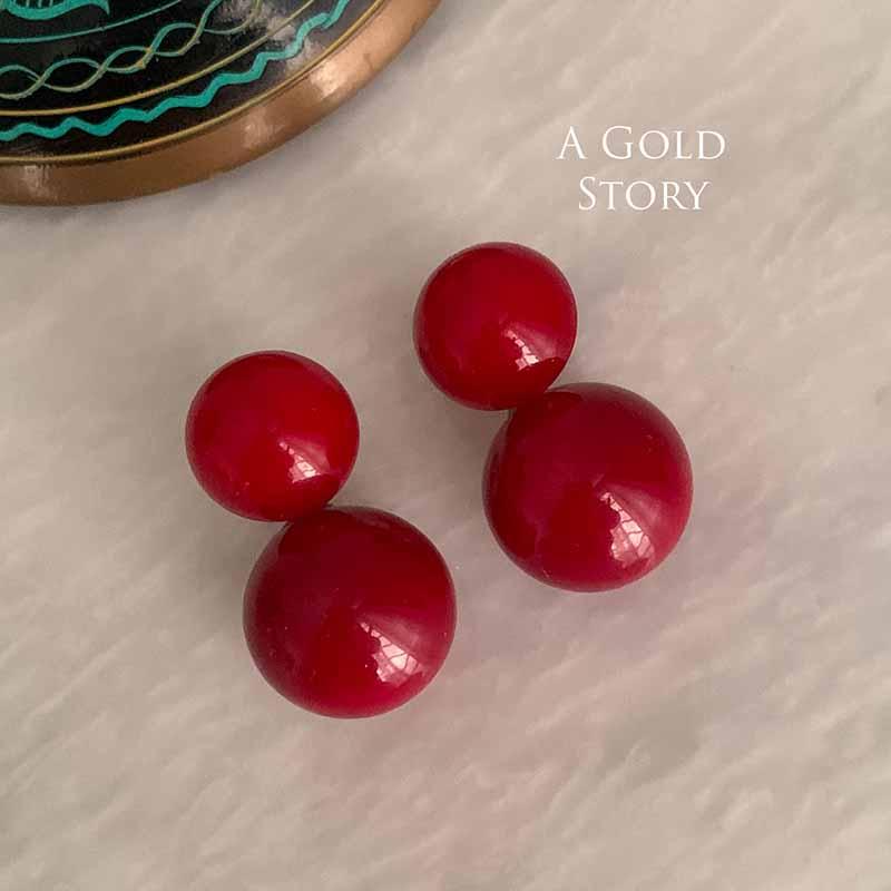 MAHA EARRINGS RED PEARL