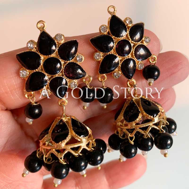 ASMARA MEENAKARI JHUMKAY BLACK