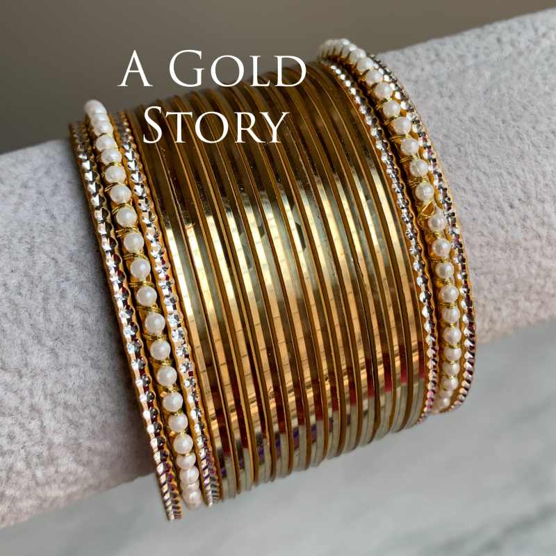 JENNA GLOSS BANGLES SET GOLDEN
