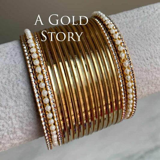 JENNA GLOSS BANGLES SET GOLDEN