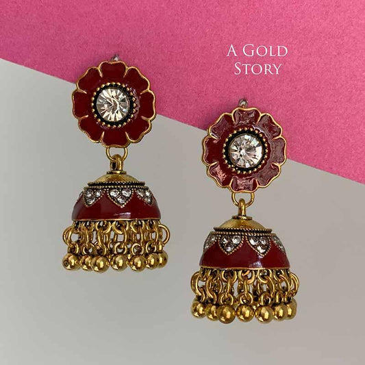 NISHA MEENAKARI JHUMKAY MAROON