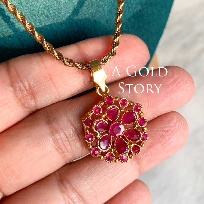 AABASAH PENDANT SET RUBY