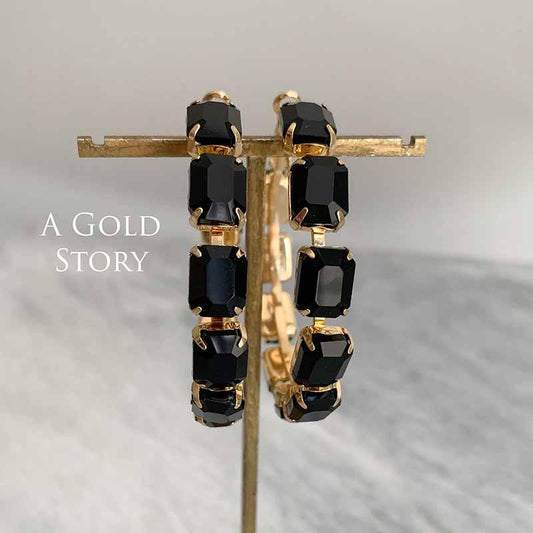 MINAHIL HOOPS GOLDEN BLACK