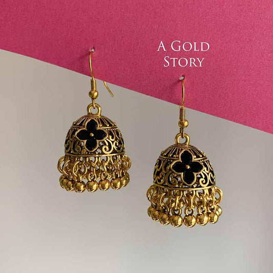 NEHA JHUMKIS GOLDEN BLACK
