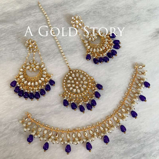 MANHA NECKLACE SET BLUE