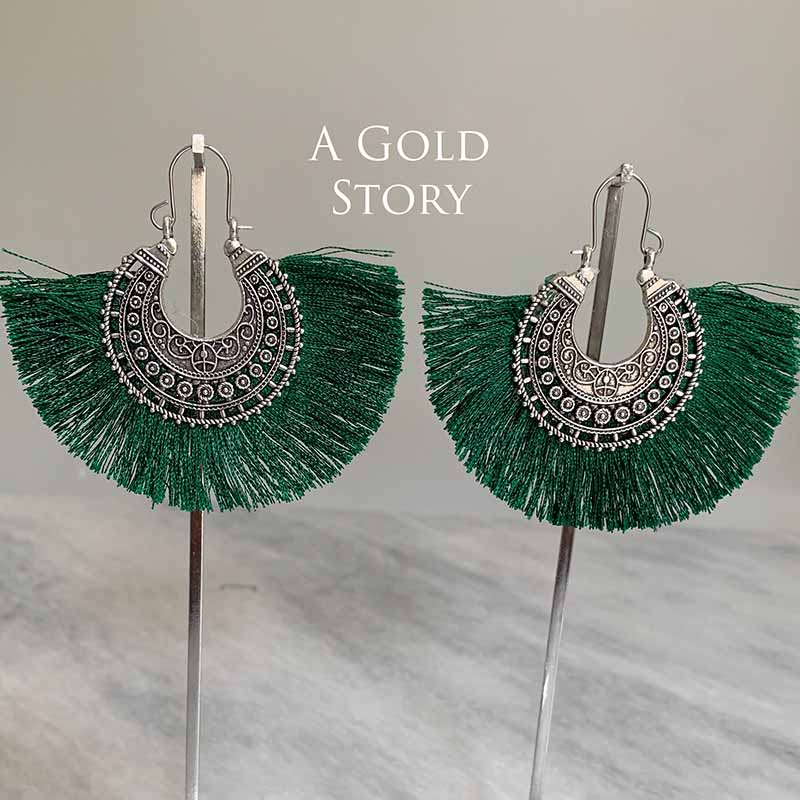 ARZOO EARRINGS GREEN