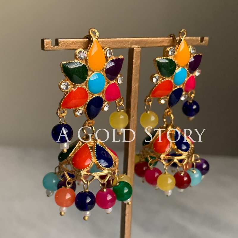 ASMARA MEENAKARI JHUMKAY MULTICOLOR