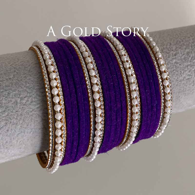 UROOJ VELVET BANGLES LIGHT PURPLE