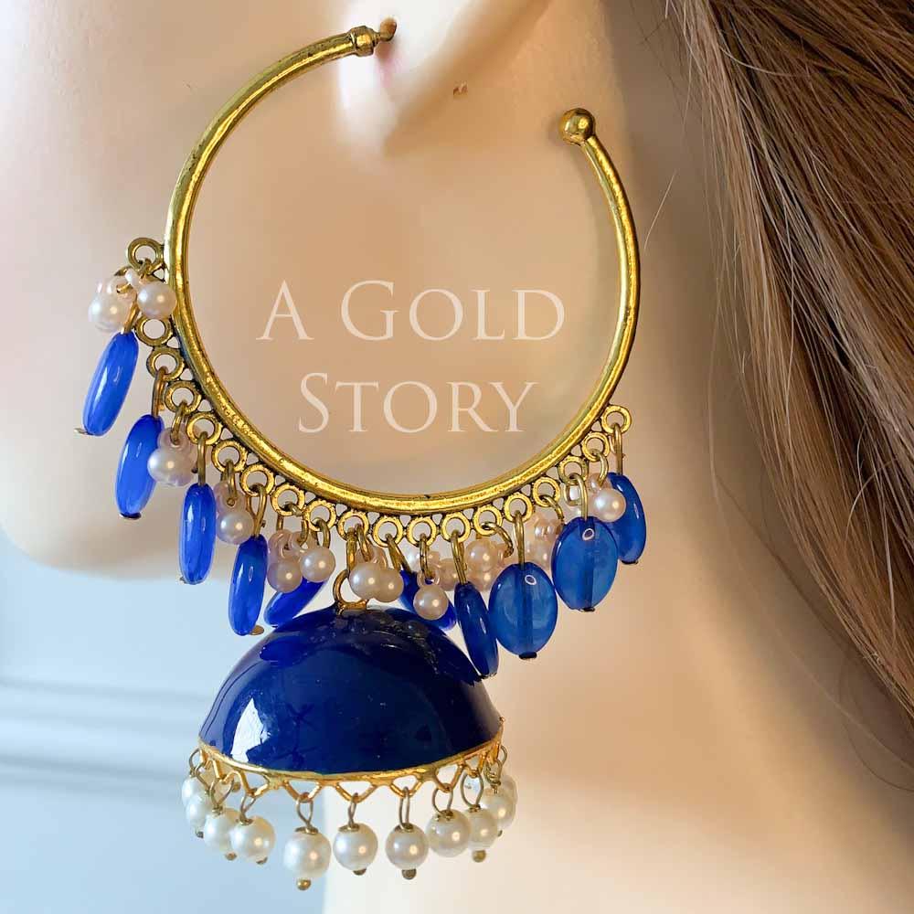 MADHU BALI JHUMKAY BLUE - Basics by A Gold Story