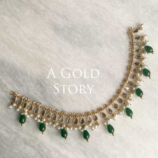 OLKA KUNDAN NECKLACE EMERALD GREEN