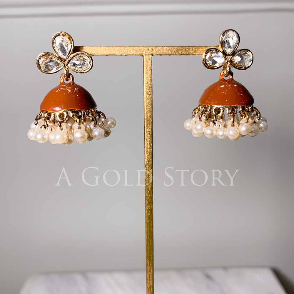 CUTEI MINI JHUMKIS BROWN - Basics by A Gold Story