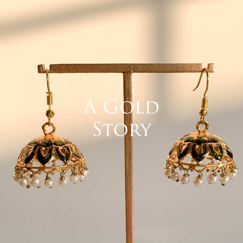 CANDY JHUMKIS OLIVE GREEN