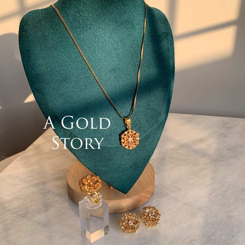 AABASAH PENDANT SET CHAMPAGNE