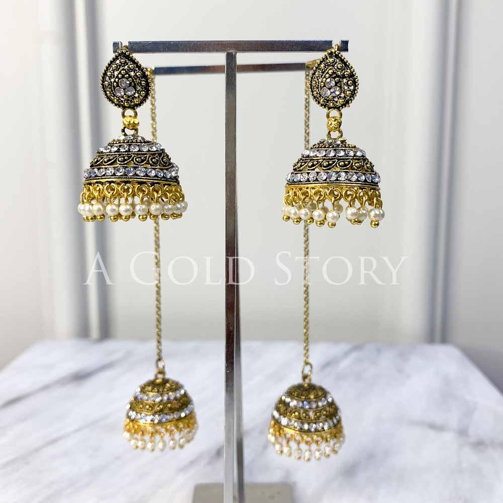 OXIDISED CHAIN JHUMKAY 4 - Basics by A Gold Story