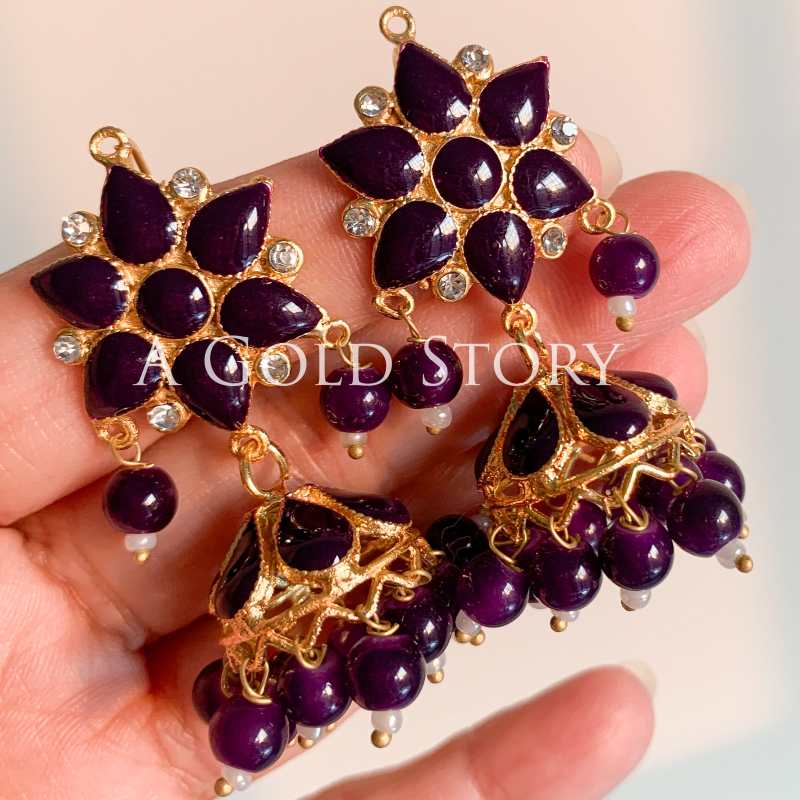 ASMARA MEENAKARI JHUMKAY PURPLE