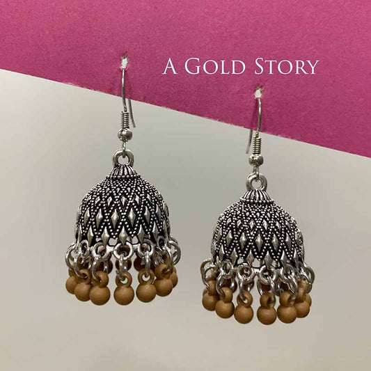 SUHA JHUMKIS SILVER BROWN