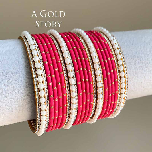 JANNAT BANGLES SET HOT PINK