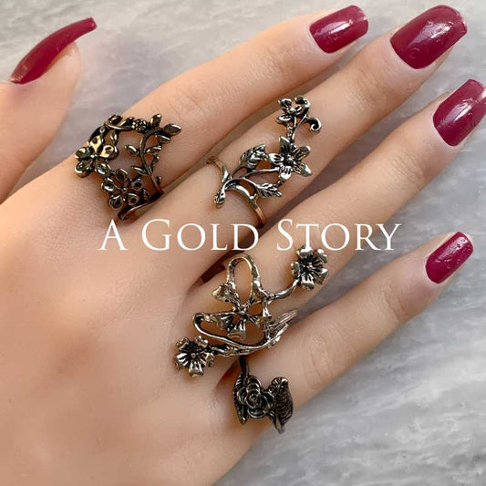 QUINN RINGS SET SILVER ANTIQUE