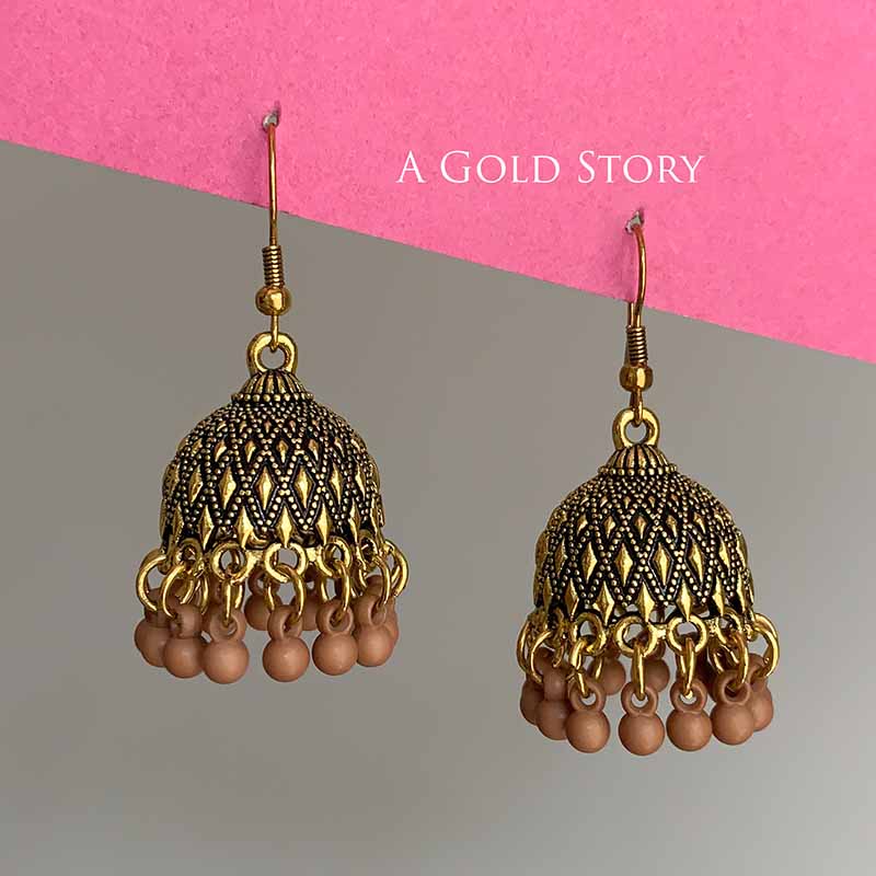 SUHA JHUMKIS GOLDEN BROWN