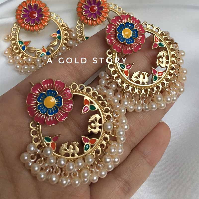 ALEENA EARRINGS HOT PNK