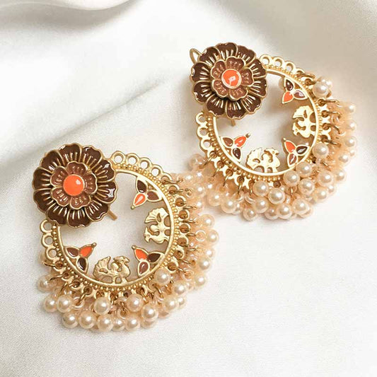 ALEENA EARRINGS BROWN