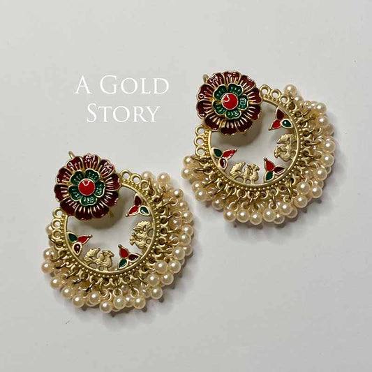 ALEENA EARRINGS DEEP MAROON