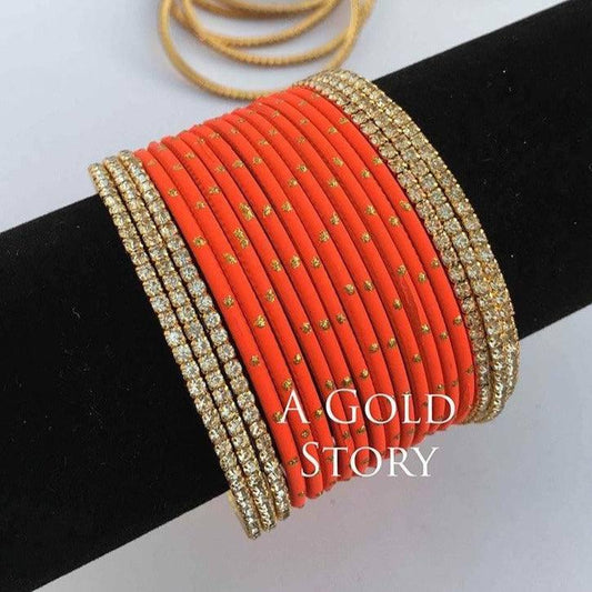 INDIAN BANGLES SET ORANGE - A GOLD STORY