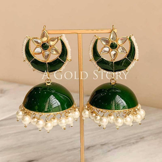 CHANDA JHUMKAY GREEN - A GOLD STORY