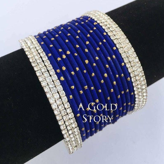 INDIAN BANGLES SET BLUE - A GOLD STORY