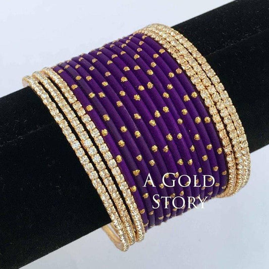 INDIAN BANGLES SET PURPLE - A GOLD STORY