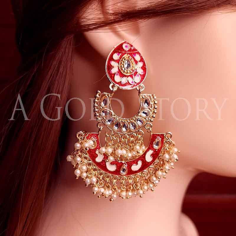 HEMAL EARRINGS RED - A GOLD STORY