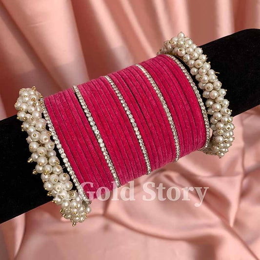 VELVET FANTACY GAJRA BANGLES HOT PINK - A GOLD STORY