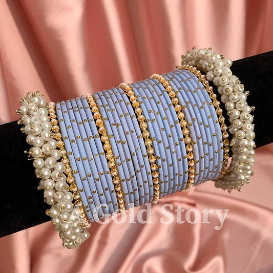 FANTACY GAJRA BANGLES POWDER BLUE - A GOLD STORY