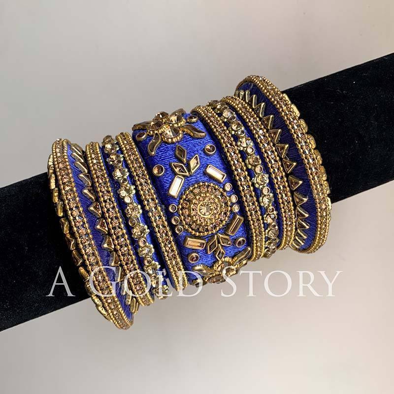 MINAKSHI BANGLES BLUE - A GOLD STORY