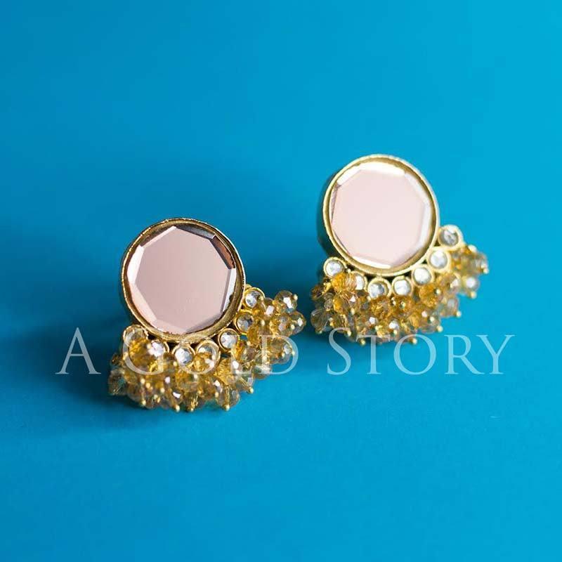 KUMARI KUNDAN STUDS CHAMPAGNE - A GOLD STORY