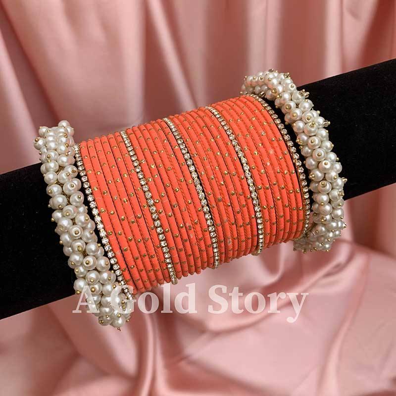 FANTACY GAJRA BANGLES ORANGE - A GOLD STORY