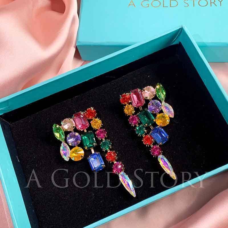 SELENA EARRINGS MULTICOLORED - A GOLD STORY