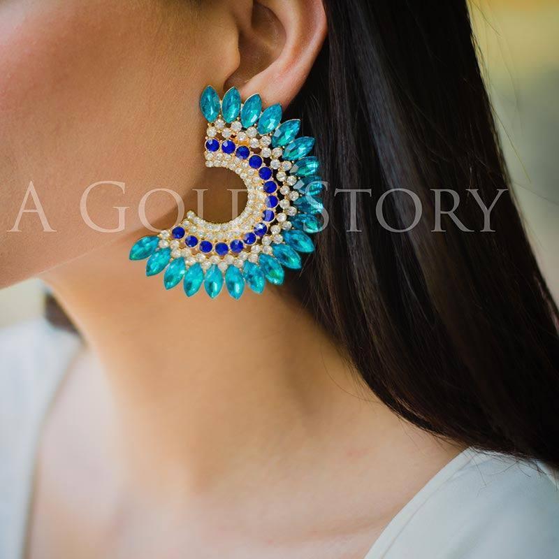 KATE EARRINGS BLUE - A GOLD STORY