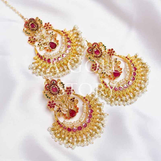 ANKITA EARRINGS AND TIKKA SET - A GOLD STORY