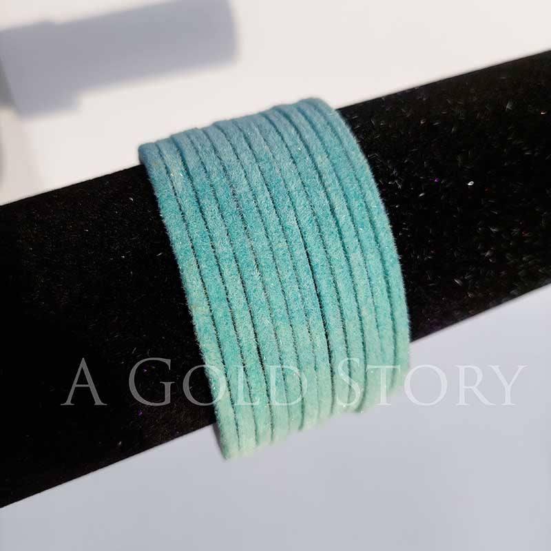 METAL VELVET BANGLES SEA GREEN/ LIGHT BLUE - A GOLD STORY