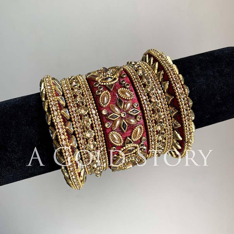 MINAKSHI BANGLES SHOCKING PINK - A GOLD STORY