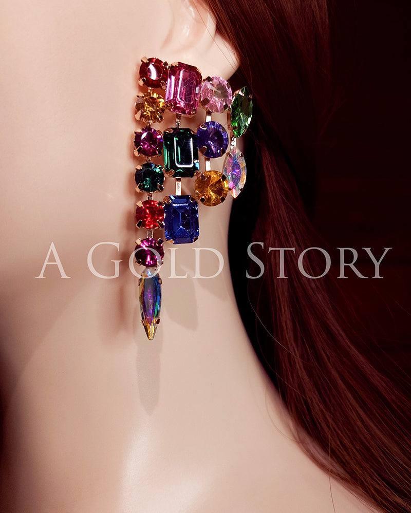 SELENA EARRINGS MULTICOLORED - A GOLD STORY