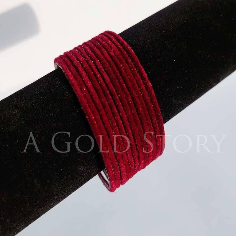 METAL VELVET BANGLES MAROON - A GOLD STORY